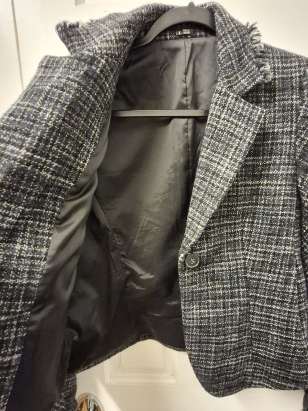 Theory Black and White Plaid Blazer - Picture 9 of 11